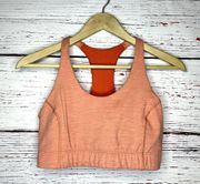 Outdoor Voices Racerback Sports Bra in Peach Stripe Size M Activewear Yoga Gym