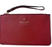 Kate Spade  Red Leather Money Bill Wristlet