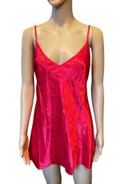 Dreamgirl Red Silky Satin Strappy Backless Lingerie Coquette Mini Slip Dress