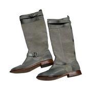 Anthropologie Size 8 Candela Gray Leather and Suede Boots