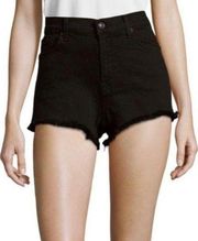 7 For All Mankind Black High Rise Cut Off Shorts—Size 29