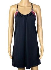 ATHLETA “Black Multi Blousy Tankini Swim Dress” w/built-in bra. Size 34 B/C. EUC