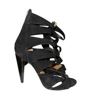 L.A.M.B. Black Suede Strappy High Heel Size 8M