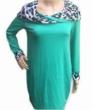 12PM by Mon Ami leopard collar hooded tunic