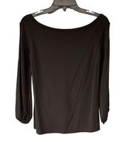 1575 Lafayette 148 Black Cold Shoulder Blouse Size Small