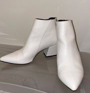 White Zip-Up Booties