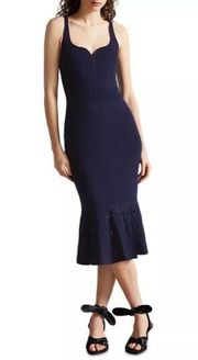 Ted Baker London Women’s Emesta Full Needle Stitch Dress Navy Ted Sz 2 US Sz 6