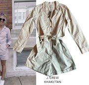 J. CREW KHAKI/BEIGE FOUNDRY COVERALLS ROMPER SHORTS SIZE 6 MEDIUM NWT