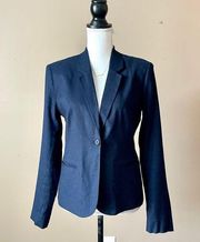 FRENCH CONNECTION | Navy Blue Linen Blend Blazer Jacket Sz 6