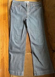 Dark Blue Jeans Stretch Flare Faded Leg SZ 16