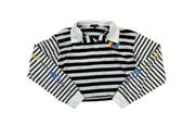 Delia's - Ski Patrol Long Sleeve Striped Polo in White and Black