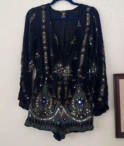 Anna Sui x ONeill Harmon Sequin Long Sleeve Romper Size XS