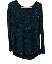 Apt9 sequin sweater with attached tank