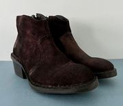 Dari Dark Purple Suede Leather Ankle Boots