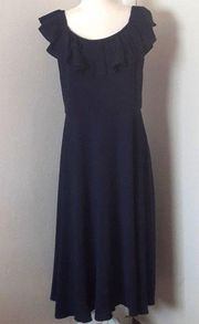 Size  Women’s Off-Shoulder Ruffle Midi Dress Sz 14