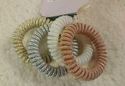 Nwt Wild Fable Metallic Thread Wrapped Phone Cord Ponies Hair Elastic Set 4pc