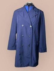 Vintage  Blue Double Breasted Trench Coat Women’s Size 16