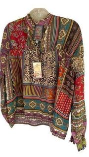 Johnny Was Patch Finn silk blouse NWT