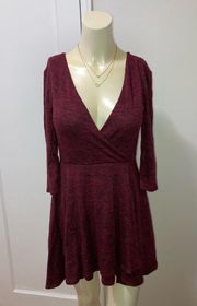 Kimchi blue fits like medium burgundy red fit and flare dress open cut size tag