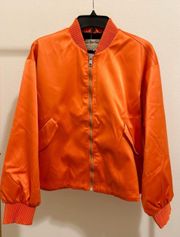 Free People “” Echo Bomber Jacket Size S Orange