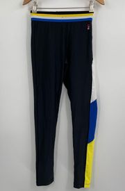 P.E Nation  Yellow Blue Workout Comparison Leggings Size Medium