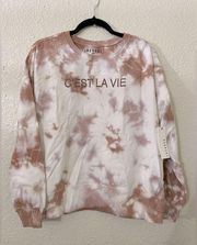 NWT LACAUSA (Anthropologie),C'est La Vie Tie Dye Crewneck Sweatshirt, Size M