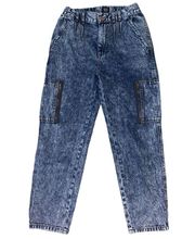 BDG  Jeans Urban Outfitters Straight Leg Elastic Waist Acid Stone Wash Mom Jean M