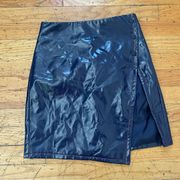 Bar III Blue Faux Patent Mini Skirt Size Small