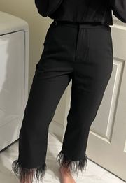 WAYF Black Feather Trim Pants