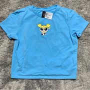 NWT Rue21 Embroidered Powerpuff Girls Bubbles Crop Top