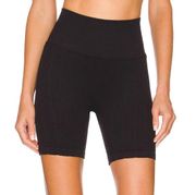 Spiritual Gangster Black Compression Biker Short MEDIUM LARGE Ribbed Amara NEW