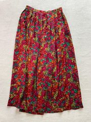Silk Floral Maxi Skirt