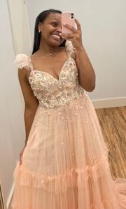 Pink Sequin Prom Dress