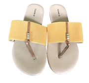 Torrid Elastic T-Strap Slide Sandal Rhinestone Detail Maize 10W Summer Casual