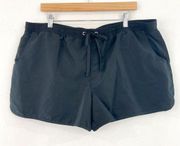 Kona Sol Women's Black Swim Shorts size XL High Coverage Drawstring Modest