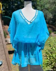 NWT Cruise Club Swim Cover ONE Size Blue & Turquoise size S/M