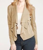 Bagatelle Faux Suede Drape Jacket in Olivine