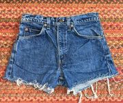 Levi’s VINTAGE  ORANGE TAB DARK WASH CUT OFF DENIM SHORTS