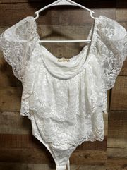 off the shoulder lace bodysuit