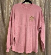 Walt Disney World Spirit Jersey Pink Long Sleeve Top T-Shirt Spell out S