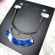 Thalia Sodi gold and Blue Statement Necklace NWT