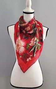 Oscar de la Renta 100% Silk Floral Scarf