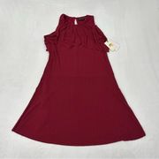 Ivanka Trump Wine Red Crepe Flutter Midi Sleeveless Lined Formal Dress Women’s M