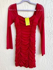 Leith red body on ruched stress size medium