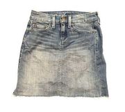 Vineyard Vines Fringe Raw Hem Size 00 Denim Jean Skirt