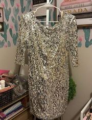 Blaque Label NWT Silver Sequin Cocktail Party Dress