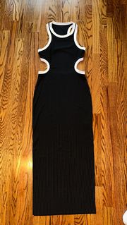 Black Side Cutout Midi Dress