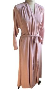 NWT Soft Surroundings Silk Pink Art Deco Lace Vintage Style Pink Robe  - XS