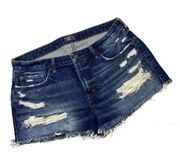 Abercrombie & Fitch  Harper Low Rise Distressed Jean Shorts