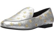 Kenneth Cole New York Westley Slip on Loafer Flat Genuine Leather Silver Star